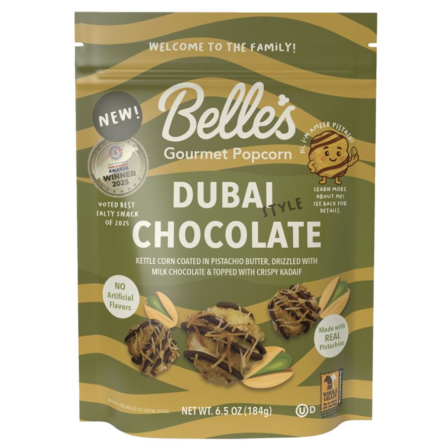 Belle's Gourmet Dubai Chocolate Popcorn