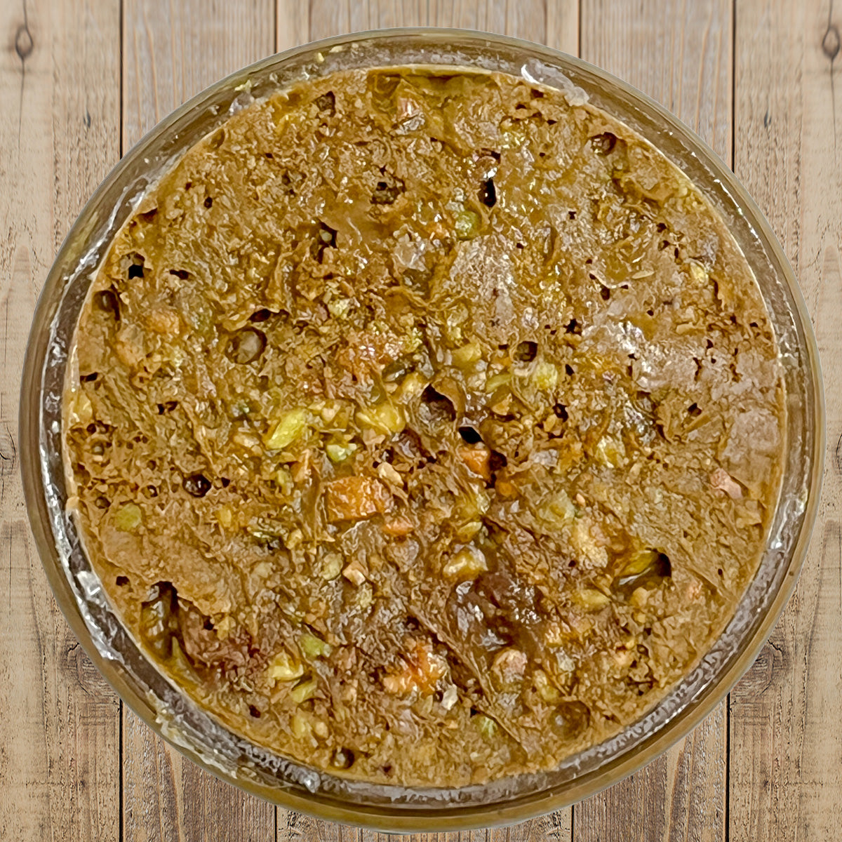 Dubai Chocolate Pistachio Butter top view of open container