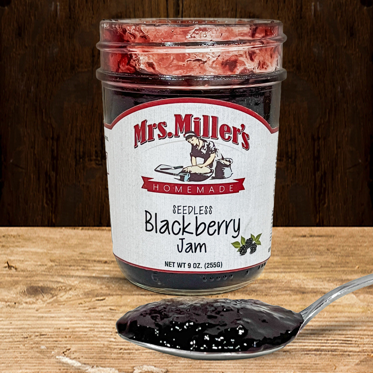 View of an open jar with a spoonful of product in front of it